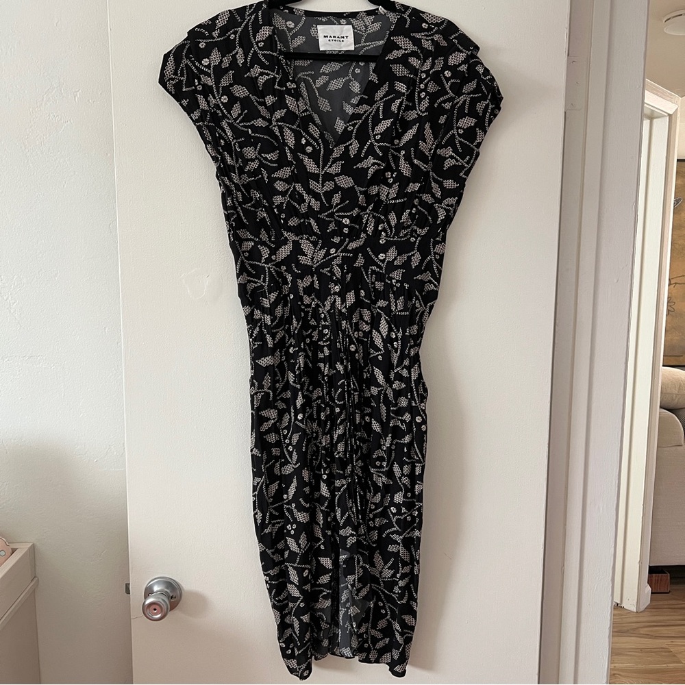 Isabel Marant Etoile Almeya Dress, Black/White, 40FR /8US